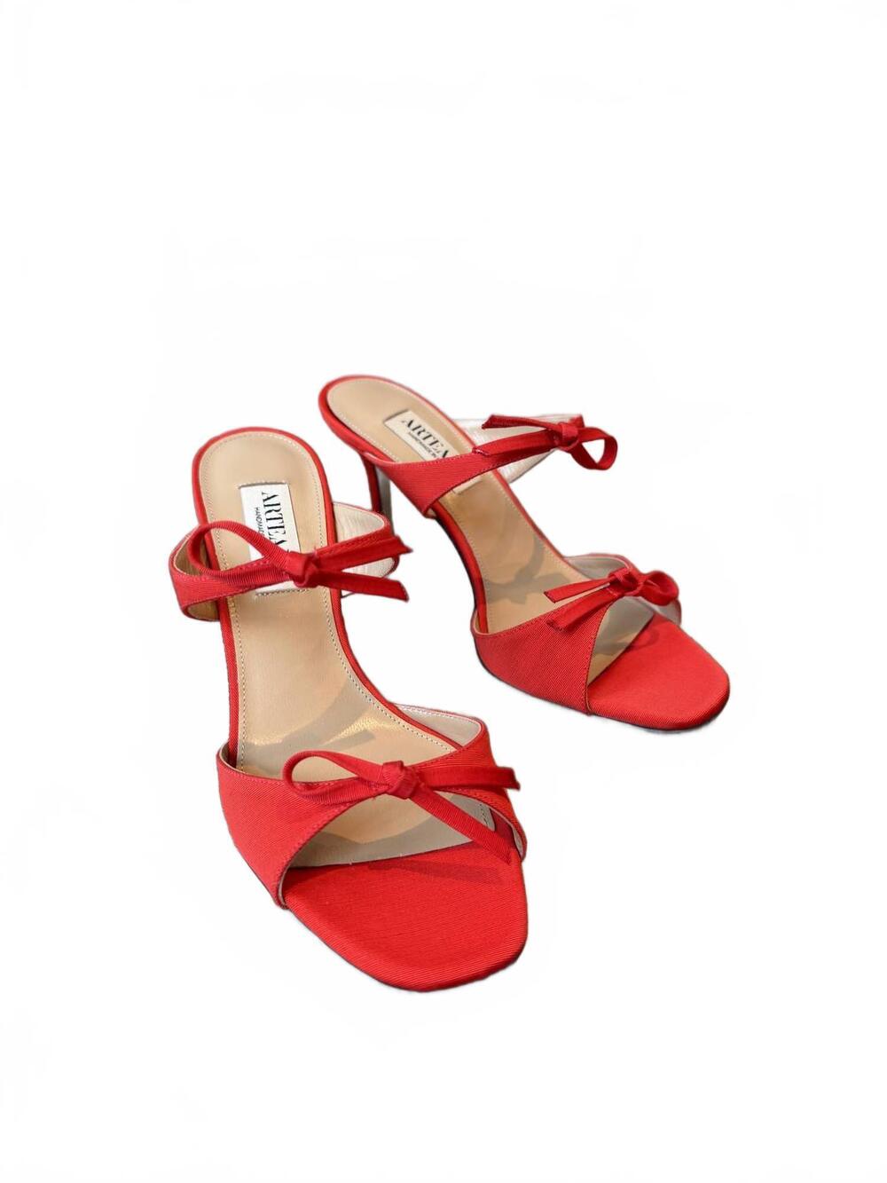 NEW ARTEANA women's asti 75 slide sandals in coral red